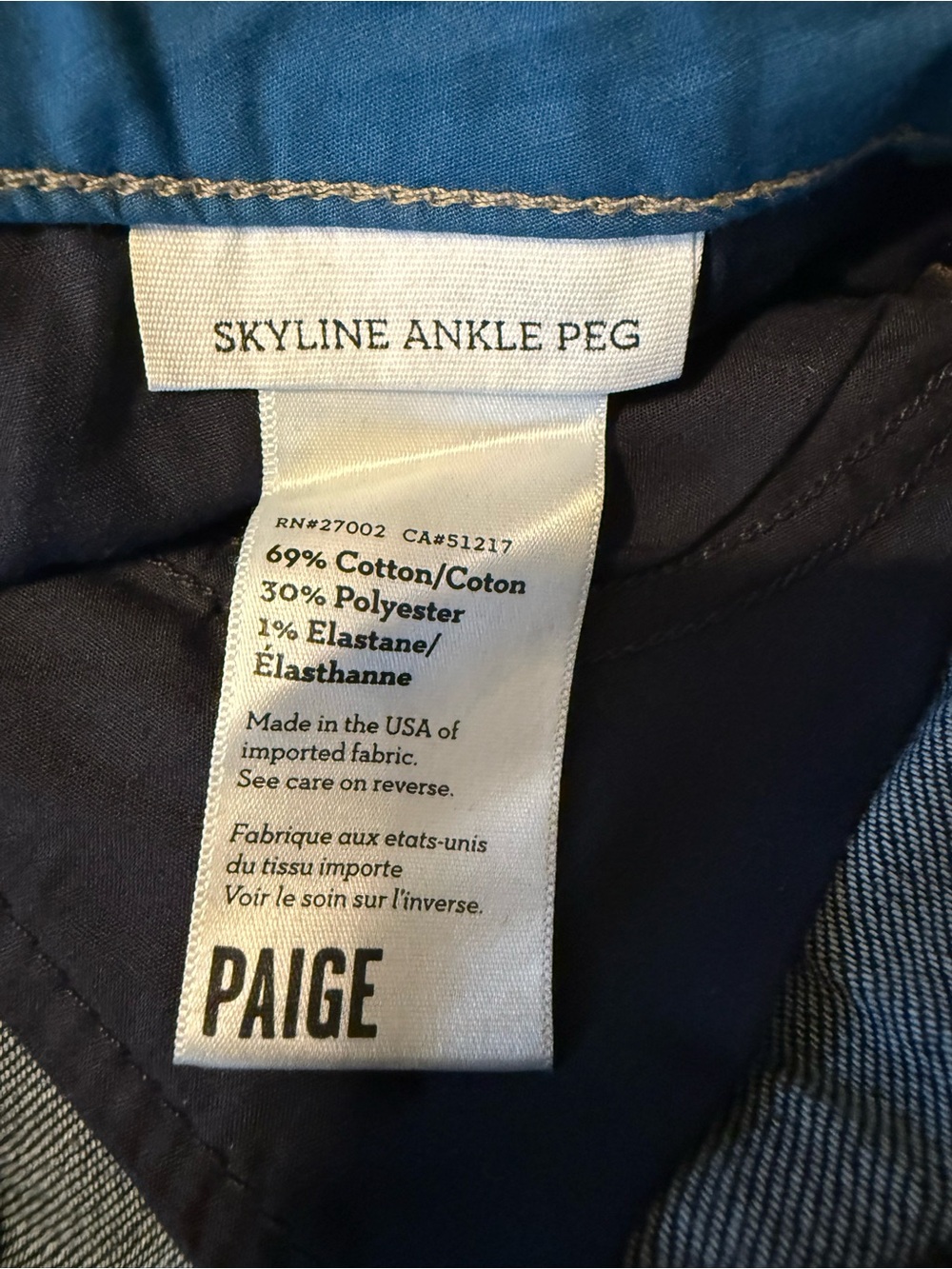 PAIGE Skyline Ankle Peg Skinny Dark Wash Jeans for Women Size 29 - Picture 5 of 7